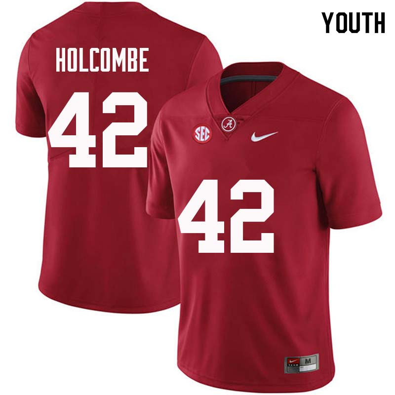 Alabama Crimson Tide Youth Keith Holcombe #42 Crimson NCAA Nike Authentic Stitched College Football Jersey PL16V03OE